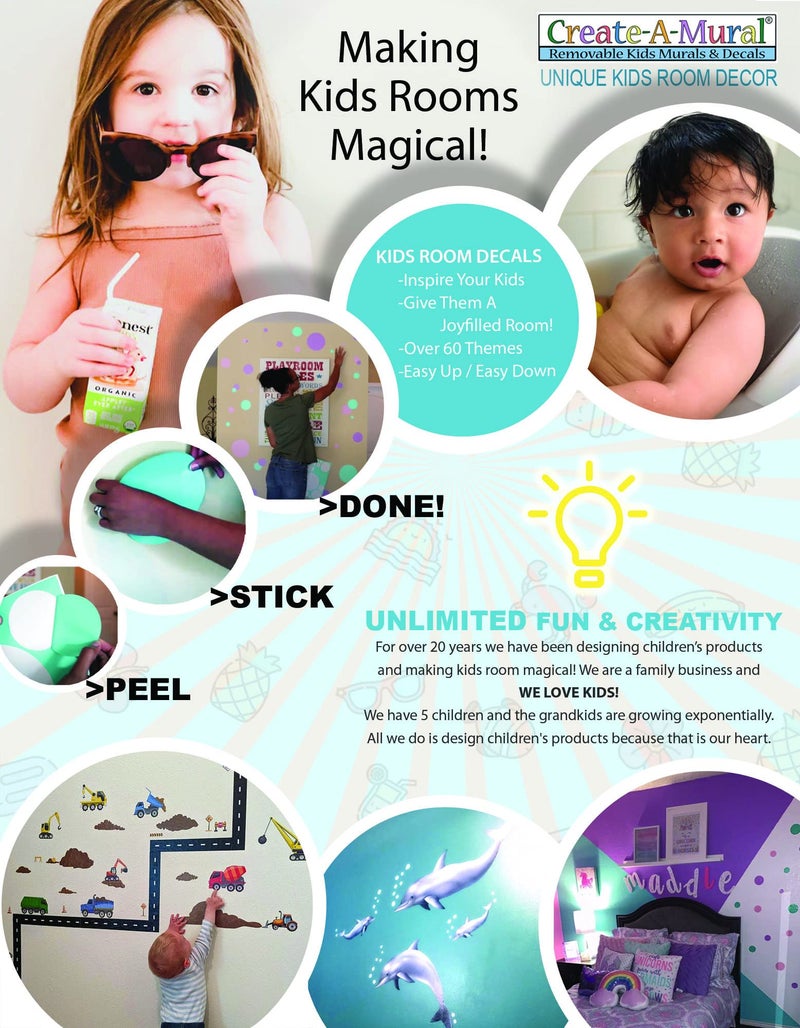 Create-A-Mural Polka Dot Wall Stickers, Wall Decor Stickers, Wall Dots, Vinyl Circle Room Dot Decals (Blue) - Image 5